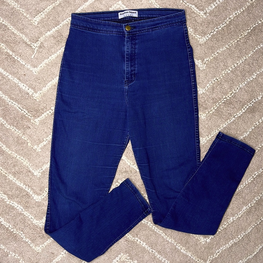 American Apparel Women's Skinny Jeans in Dark Blue